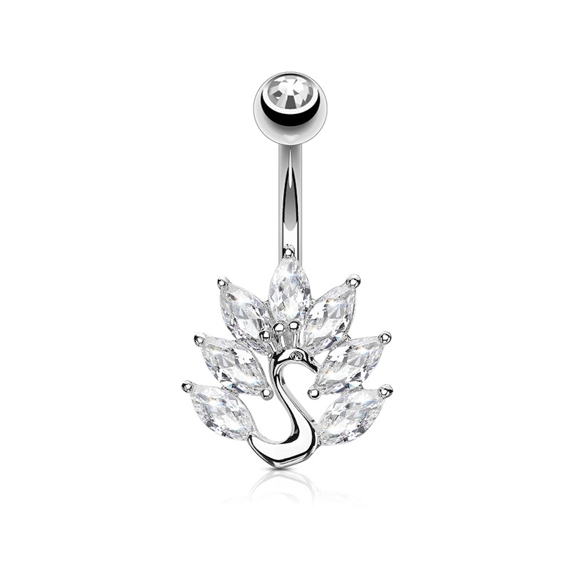 Belly button ring with peacock Body Piercing