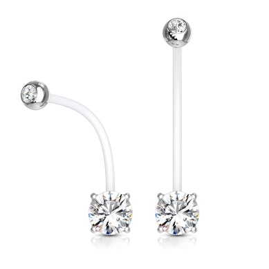 Pregnancy belly ring double jeweled in a variety of colors
