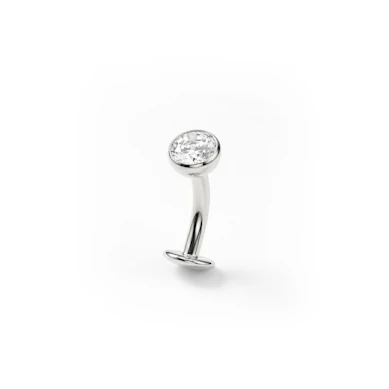 Floating belly ring in titanium