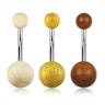Belly button ring with wooden balls Body Piercing