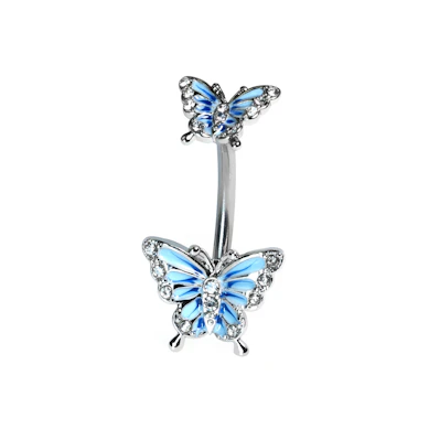 Double butterfly belly barbell