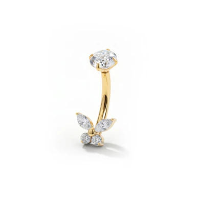 Simple butterfly titanium belly ring