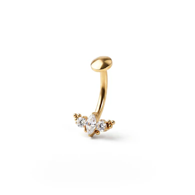 Floating belly ring with vintage design in titanium