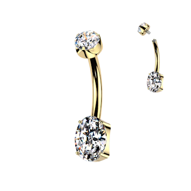 24k gold plated titanium belly ring
