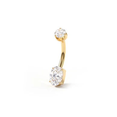 24k gold plated titanium belly ring