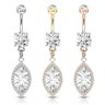 Belly button ring with marquise stone dangle Body Jewelry