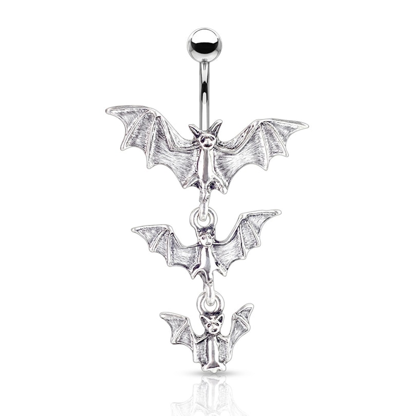 Belly button ring with three bats Piercing