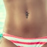Belly button ring with three bats Body Piercing