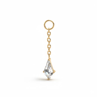 Charm with diamond shaped stone
