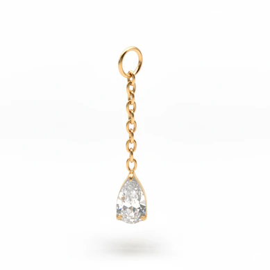 Charm with teardrop stone
