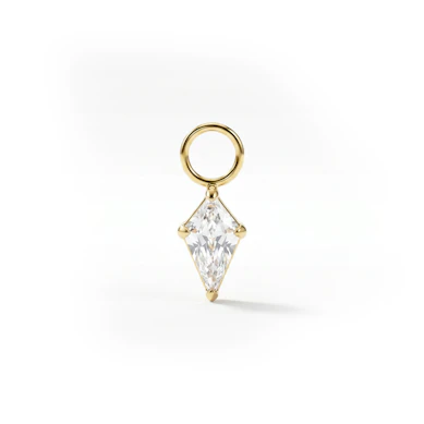 Simple titanium charm with diamond shaped stone