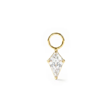 Simple titanium charm with diamond shaped stone