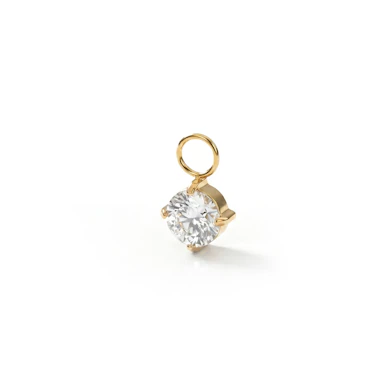 Simple titanium charm with round stone