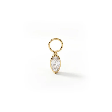Simple titanium charm with marquise cut stone