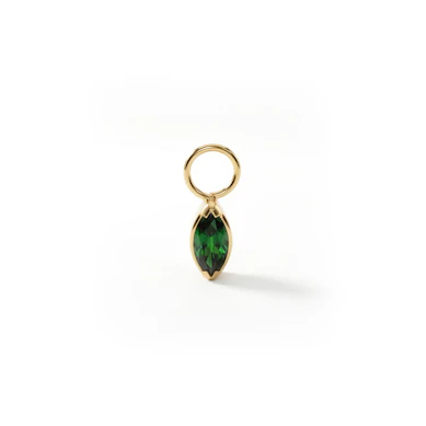 Simple titanium charm with marquise cut stone