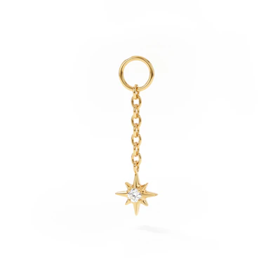 Charm with star with central gemstone
