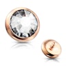 Dermal top jewelry in a variety of colors with crystal stone. Body Jewelry