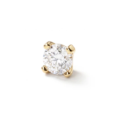 Dermal top made of solid 14k gold with clear gem