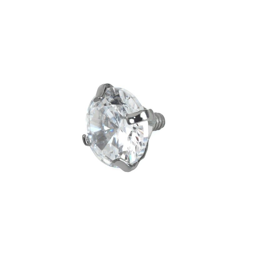 Dermal top jewelry with large gem Body Jewelry