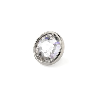 Titanium top with bezel set CZ stone