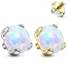 Dermal top jewelry made of 14k gold with opal stone Piercing Jewelry