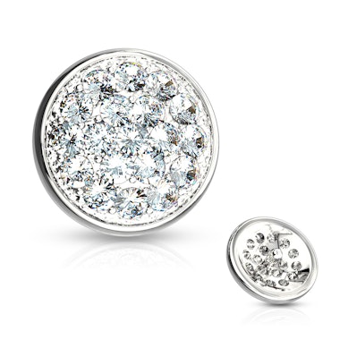 Dermal top made of 14k gold with encrusted stones