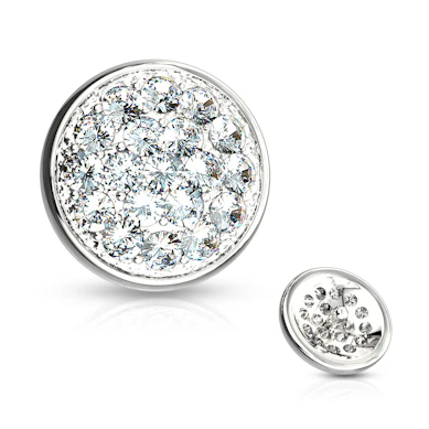 Dermal top made of 14k gold with encrusted stones