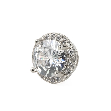 Dermal top round-shaped with facet cut gem in your choice of color