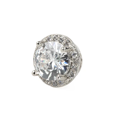 Dermal top round-shaped with facet cut gem in your choice of color