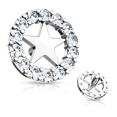 Dermal top with star and studded edge