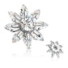 Dermal top with flower of studded petals and large central gem Piercing Jewelry