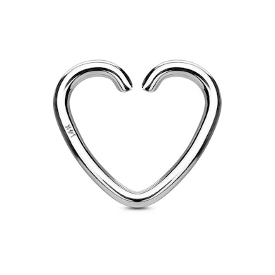 Ear piercing heart-shaped made of 14k gold