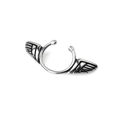 Fake nipple ring with wings in surgical steel