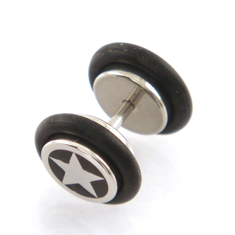Fake plug with star motif Piercings