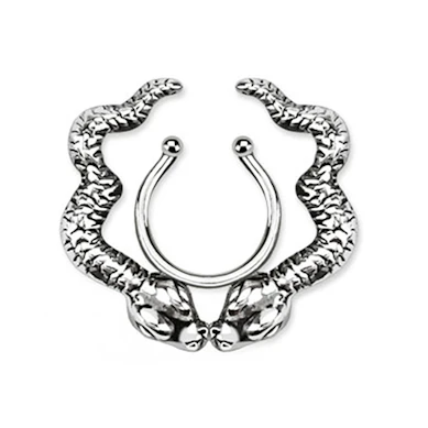 Clip-on piercing θηλής με φίδια