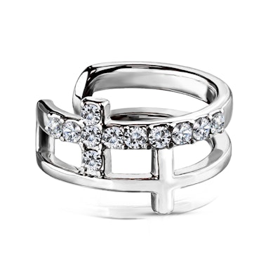 Ear cuff with double cross