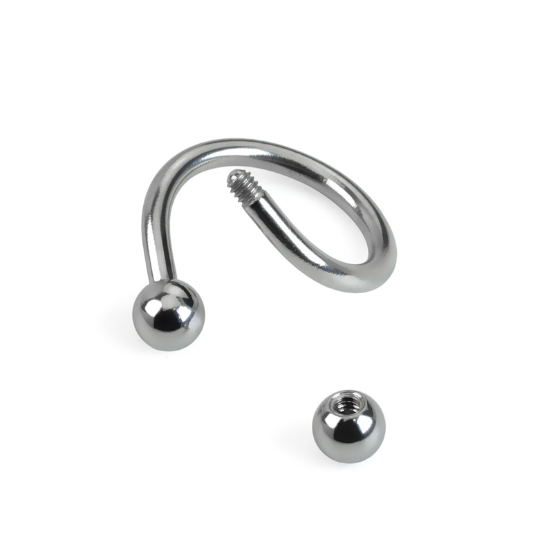 Twister ring in many different colors with balls Piercing