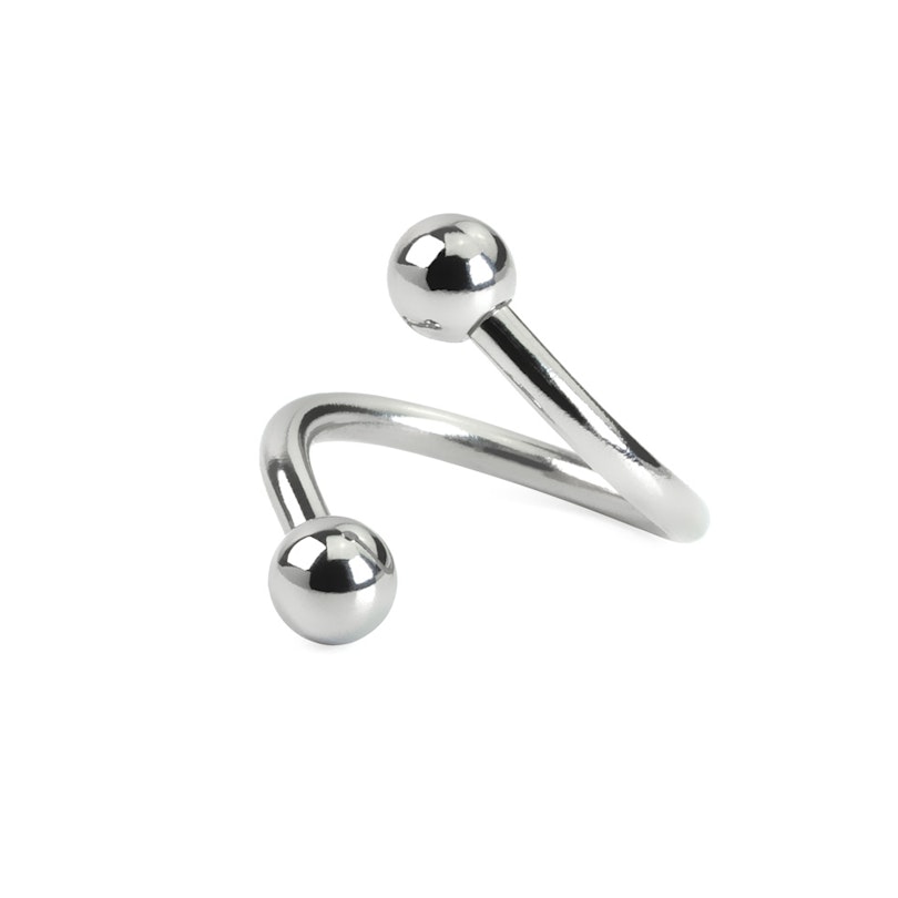 Twister ring in many different colors with balls Piercings