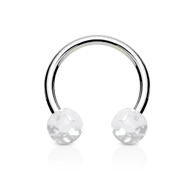 Circular barbell with glitter balls
