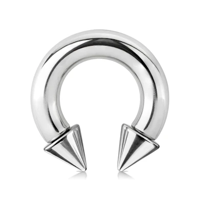 Large circular barbell with spikes made of surgical steel