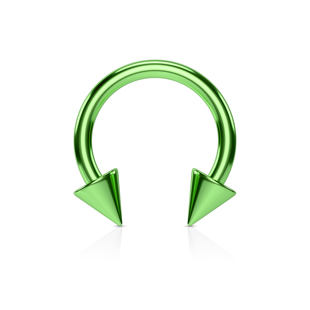 Circular barbell with spikes. Piercing