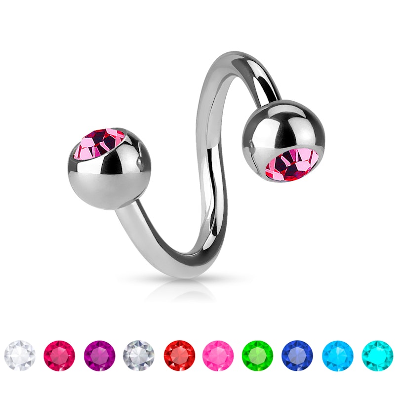Twister ring with bezel-set gem Body Jewelry