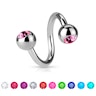 Twister ring with bezel-set gem Body Jewelry