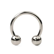 Circular barbell internally threaded made of titanium