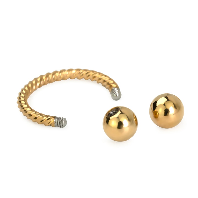 Circular barbell with twisted rope design Body Jewelry