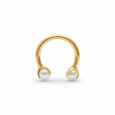 Titanium horseshoe with pearls