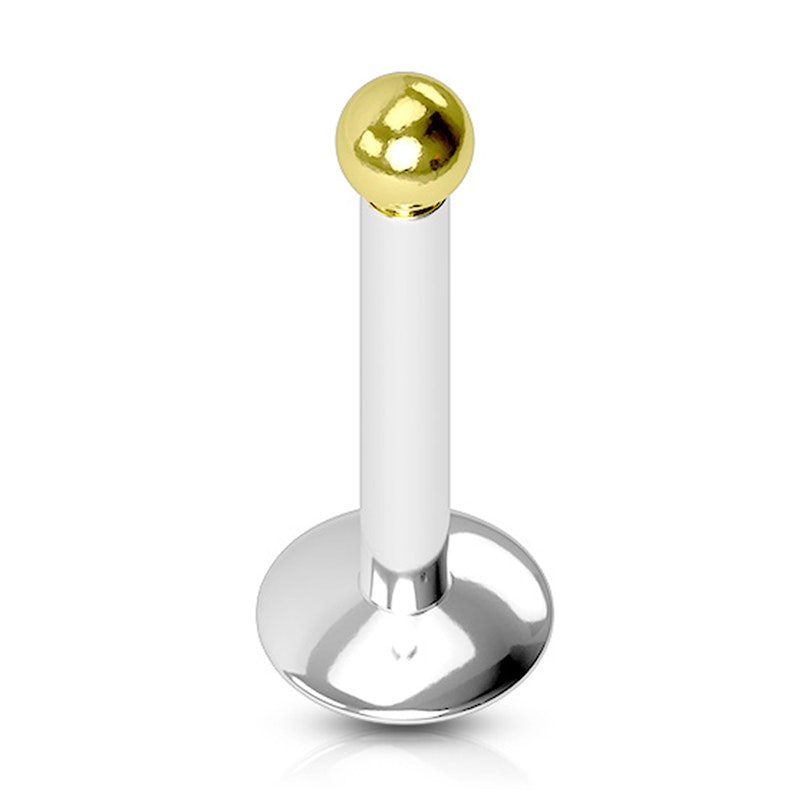 Labret with tiny titanium plated top ball Piercing Jewelry