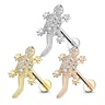 Labret internally threaded with studded lizard Piercing Jewelry