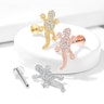 Labret internally threaded with studded lizard Body Jewelry