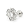 Labret internally threaded with studded lotus flower Body Jewelry